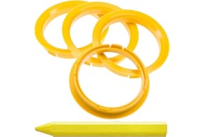 RKC 4X Zentrierringe Hellgelb 74,1 mm x 65,1 mm + 1x Reifen Kreide Fett Stift