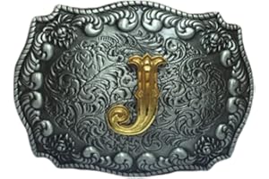 COOLLA Belt Buckle for Men- Initial Letters ABCDEFG to Z Western Rodeo Texas Cowboy Large Belt Buckles