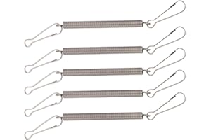 NYCEMAKEUP 5PCS Spring With 2 Clips Used Singly In Combination To Hold Rabbit Water Dispenser Drinking Bottle For Small Animals Metal Spring Clips