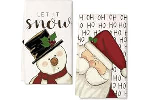 ELETIFFI Weihnachtsdeko Innen Geschirrtücher 2er Weihnachten Deko Geschirrtuch Christmas Decorations Tischdeko Weihnacht 40 x 60 Tisch Dekoration Küche Weinachtsdekorationen Geschenke Weihnachts Küchentücher