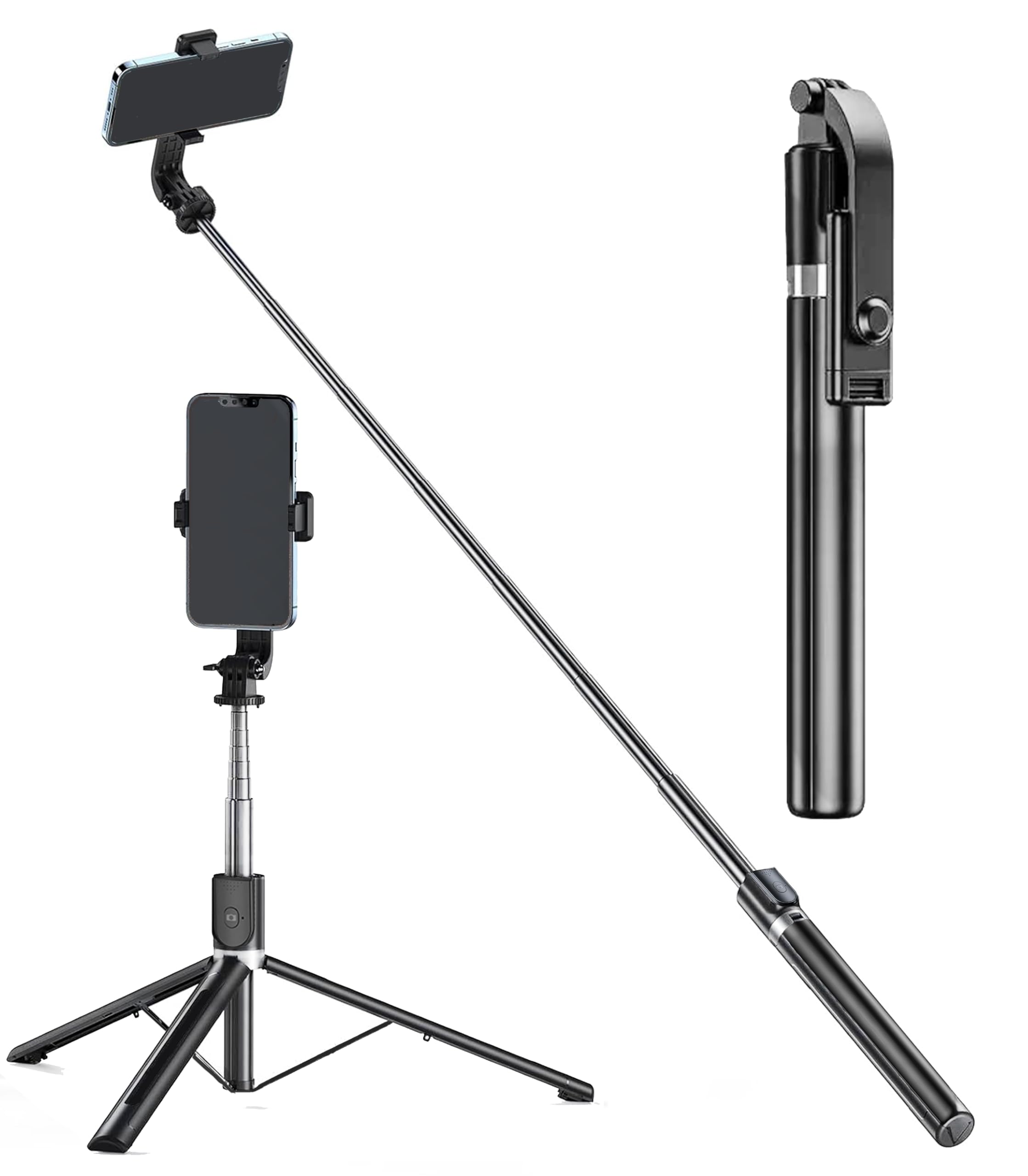 SUBTON BASICS Long Selfie Stick Big Tripod with Wireless Bluetooth Selfie Remote|Compatible with All Smartphones for YouTube Vlogging Reels (172cm Selfie Stick)