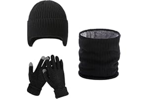 TYXHXTF Winter Neck Warmer Knitted Neck Scarf, Fleece Lined Infinity Scarf Thermal Neck Gaiter, Windproof Windproof for Men Women Outdoor Moto Cycling Ski, Black