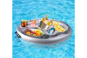 colmanda Porte Gobelet Gonflable, 8 Trous Bar Flottant Piscine, Plateau Flottant pour Piscine, Porte Bière Flottant PVC, Plateau Gonflable Bar Flottant Spa pour Plage Eau Jouets Amusants