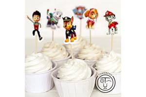 N\C Regerly Cupcake Toppers, 48 Stück Paw Patrol Kuchen Toppers Tortendeko Muffin Deko für Kinder Baby Geburtstag Party Kuchen Dekoration Supplies
