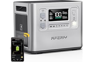 AFERIY 2400W 2048Wh Portable Power Station,13 Outputs Solar Generator Control Via App, LiFePO4 Battery Quick Charge in 1.5H, 240V AC Outlets for Home Emergency/Camping/RV, P210,Silver
