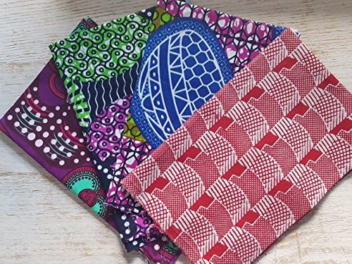 4 Fat Quarter Bundle African fabric Wax print Ankara ideal for quilting - craft supplies