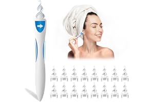 KONIPL Ohrenschmalz Entferner,Q Grips Ohrenreiniger Ohrenschmalz Entferner,Verbesserte Version Ohrreiniger für Erwachsene und Kinder,360° Spirale Silikon Sicheres und Weiches Mit 16 Sicheres Ersatzköpfen