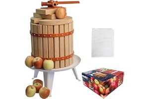 ‎HOME>IT HOME It® Manuelle Saftpresse aus Holz | 12-Liter Obstpresse mit Saftbeutel manuelle Entsafter für Äpfel, Beeren & mehr | ideal für frische Säfte