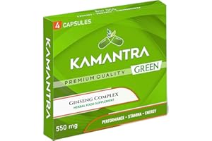 KAMANTRA Green - Mantra to Enhance Your Performance - Extra Strength Performance Enhancing Pills, Stamina Endurance Booster Green Supplement Pills for Men - 4 Ginseng Capsules
