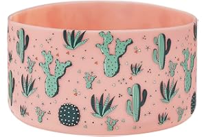 WK IEASON Flachmann-Silikon-Boot-Abdeckung, BPA-freier Flachmann-Bodenschutz, 12–40 oz für Active Hydro Yeti Flachmann und mehr (32-40OZ, frischer rosa Kaktus)