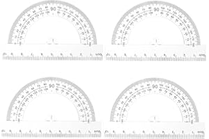 NTRUXZP 4 Piezas Transportador de 180°, Transportador Semicircular Plástico, Herramienta de Geometría Matemátican para Material Oficina Escolar