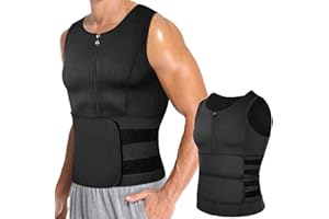 Horoper Saunaweste für Männer, Schweißtreibender Gewichtsverlust-Body Shaper, Neopren-Stoff, für Fitness-Workouts und Cardio, Schlankheits- und Straffungshilfe für Männer(XXL-Schwarz)