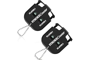 DULSPUE 2 PCS Conta Buca Golf, Contatore di Punteggio di Golf, Contatori di Colpi del Giocatore Indicatore del Punteggio di Golf con Portachiavi 2 Cifre, Contatore a 2 Giocatori, Segna Punteggio