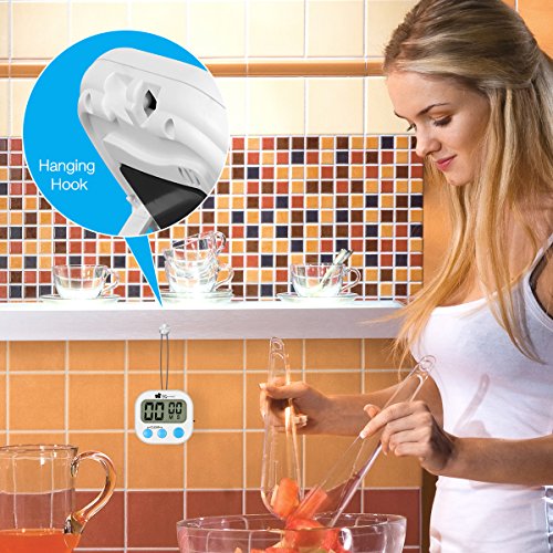 EC Technology digitale Küchenuhr/ Timer, Digital Timer mit großem Bildschirm und Magnet für die Küche zum Kochen, Backen, Spiele, Sport und Büro - 7