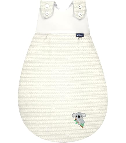 Alvi Baby-Mäxchen Außensack Schlafsack - Mitwachsend, Baumwoll-Jersey, Granite Animals, Größe 68/74