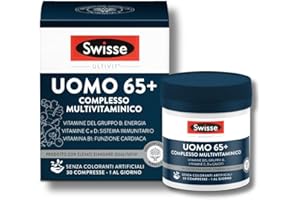 SWISSE Ultivit - Multivitaminico Uomo 65+ con Biotina e Niacina per Supporto Sistema Nervoso - Integratori Alimentari con Vitamina D e C per Sistema Immunitario Adulti, Made in Italy, 30 Compresse