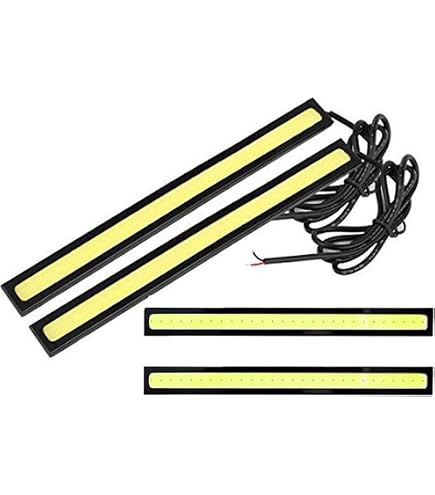 YSY Led Car DRL Daytime Running Lights Strip Waterproof 12V Auto Headlight Sequential Turn Signal Yellow Flow Day Light Universal 2Pcs (23.5CM, Red and Amber