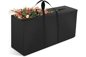 Sac Rangement Coussin Exterieur, Grande Sac de Rangement 210D Meuble Résistant à l'eau Jardin Patio Siège Couette Arbre Noël Zippé Housse de Protection Rangement Porter Sac Main (L: 173*76*51cm)