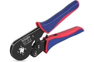 DECHENGBAO Pinza a crimpare per ghiere, pinza a crimpare per fili a ganasce quadrate (0,08-16 mm²) Crimpatrice per terminali a ghiera, strumenti per crimpatura a cricchetto