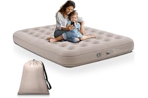 FEAHRZEUG Blow Up Bed Double, with Built-in Electric Pump 2 Mins Quick Self-Inflation Inflatable Mattress Double Portable Airbed for Home Travel Camping,200 * 152 * 25cm