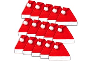 Jonami Weihnachtsmützen, Nikolausmützen Weihnachtsmann Mütze Rot fur alle Erwachsene Einheitsgröße. Weihnachtszubehör