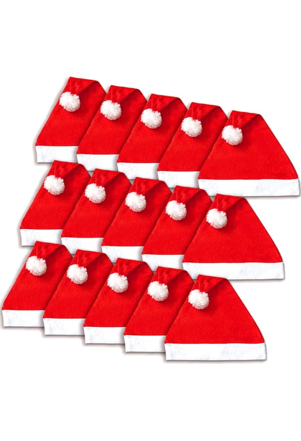 Lot De 3 Chapeaux Père Noël Rouge Velours - Taille Unique Adulte/ado, Unisexe, Pour Fêtes, Cosplay, Noël - 7