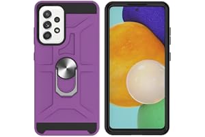 GOGME Funda para Samsung Galaxy A52s 5G/Samsung Galaxy A52, Carcasa con 360 Anillo Iman Soporte Hard PC y Silicona TPU Bumper Híbrida Antigolpes Funda Estuche Case, púrpura