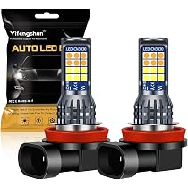 2 Bombillas LED H11 Amarillas 3000K 80W Para Luces Antiniebla - 12V, 5000 Horas De Vida, Legales Para Carretera