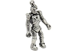 Miniblings Exoskelett Roboter Charm Android Robot Mensch Maschine silb - Handmade Modeschmuck I Kettenanhänger versilbert - Bettelanhänger Bettelarmband - Anhänger für Armband
