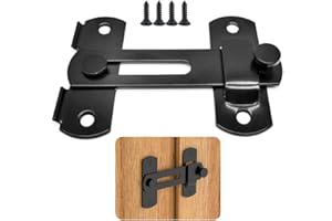 EYVRPAU Pestillo Puerta Corredera Cerrojo Puerta Interior Acero Inoxidable Cerrojos y Pestillos para Puertas, Habitaciones, Jardines, Armarios(Negro，talla grande,más seguro)