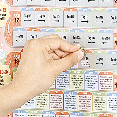 Clever me® 1894 „BabySteps“ Rubbelkalender – 236 unterhaltsame Infos und Tipps für werdende Eltern - 3