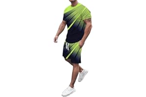 RYTEJFES Camiseta Gym, Oferta Completo Comfort Traje de Ocio Comodos Xl Gym Camiseta 2023 Vestir Ropa deportiva Holgado Verano Chándal Hombre Traje deportivo Talla Gran de