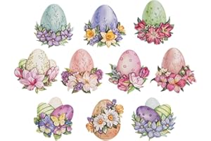 ‎IDEEN MIT HERZ Ideen mit Herz 3-D Motive, ausgestanzt, ca. 7-10 cm, 10 Stück im Beutel | Bilder zum Basteln & Dekorieren | Grußkarten selber machen | Bildmotive für Scrapbooking & DIY-Deko (Ostereier mit Blumen)