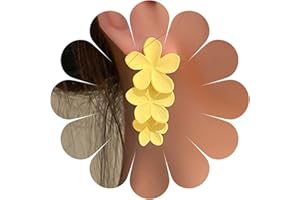 Cimenexe Bohemian Enamel Flower Drop Earrings Yellow Acrylic Flower Earrings Long Resin Flower Dangle Earrings Floral Petal Stud Earrings Jewelry for Women and Girls(Yellow)