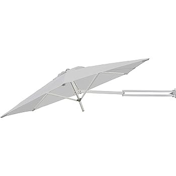 EASYSOL Parasol 250 cm, rond, met wandhouder zonder parasolstandaard voor balkon of terras, marktparasol, tuinparasol, terrasparasol, knikbaar met winduitlaat, taupe