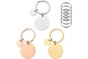 URROMA Lot de 3 médailles d'identification rondes vierges en acier inoxydable pour chien