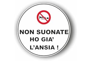 AMA SHOP Adesivo Sagomato divertente Non suonate ho già l' ansia |Sticker per Casco,Moto, Camper,Barca | autoTuning |