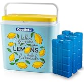 Coolist CLB30LM Lemon Patterned Freezer, 30 Liter + 3 Piece Ice Cassette 400gr