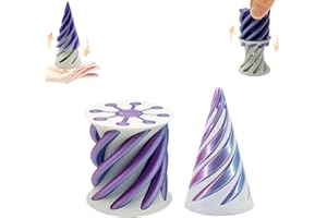 ACKYGETRICH Impossible Pyramid Passthrough Sculpture - 2Pcs 3D Printed Spiral Cone Fidget Toy, Stress and Anxiety Relief Toy, Pass Through Pyramid Fidget Toy for Adult Children (Purple;)