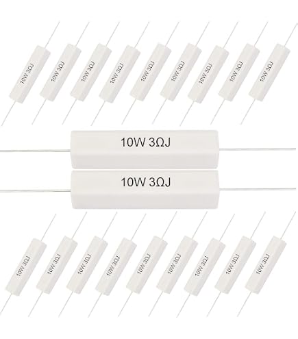 Lot De 25 Résistances Ciment 5W - Kit Complet 1Ω 5Ω 10Ω 15Ω 20Ω - Résistances Fil Enroulé Axiales Pour Électronique