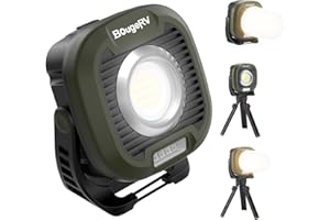 BougeRV Kit luce da lavoro ricaricabile, luce da campeggio COB da 1500 lm, faro magnetico da 13500 mAh, lampada di ispezione, utilizzabile come power bank, rotazione di 180°, per garage, campeggio