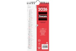 Finocam – Calendrier mural 2026 1 Mois par page Janvier – Décembre 2026 (12 mois) | Calendrier 2026 pour noter | Planificateur mensuel Neutre – Français