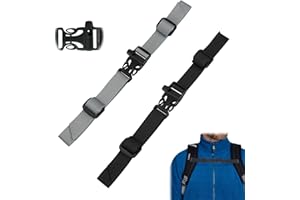 Azwood Zaino cintura toracica regolabile, 2 cinghie pettorali antiscivolo con chiusura rapida per escursioni, cinturino in nylon con fibbia per zaino per viaggi, arrampicata e scuola