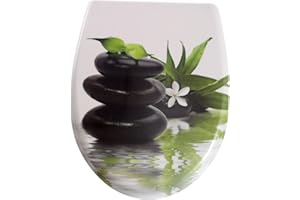 Yelcona WC-Sitz Duroplast,max. Belastung der Klobrille 150 kg Toilettensitz mit Absenkautomatik und Schnellverschluss für die einfache Reinigung, (Jasmin)