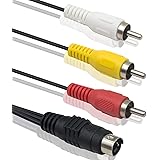 Duttek S Video Kabel,4 poliger Mini DIN S Video stecker, Stecker auf Stecker, 3 RCA Audio Kabel adapter für DVD, TV, VCR 5 fe