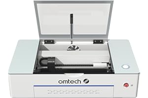 OMTech Polar 50W Incisore Laser CO2 300x510mm Compatibile con Lightburn Taglio Incisione Laser da Tavolo con 2 Assi Rotanti 5MP Fotocamera Estrattore di Fumi Refrigeratore d'Acqua per Legno Acrilico