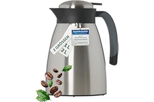 Blumtal Thermoskanne 1l - BPA-freie Teekanne mit Quick Tip Verschluss - auslaufsichere Kaffeekanne thermo für langanhaltende Isolation/Thermoskanne Tee - Kaffekanne - Tee Thermoskanne Edelstahl Silber