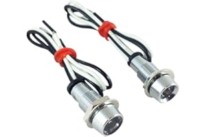 Alchemy Parts Motorbike Small Micro LED Indicators & Dashboard Display Idiot Lights Chrome (White Light)