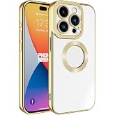 Coverzone Apple iPhone 14 Pro Max ile uyumlu Kılıf Kamera Korumalı Logo G&ouml;steren Parlak renk kenar &ccedil;izgileri ile şık bir tasa