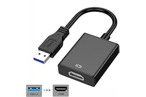 VOKY 1080P USB C HDMI, HDMI-Kabel, USB, USB 3.0/2.0 auf HDMI Full HD Video Audio Multi Monitor Konverter Adapter für PC Laptop Projektor HDTV kompatibel mit Windows XP 7/8/8.1/10